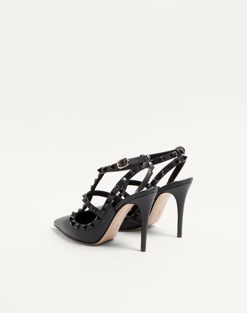 Valentino Garavani - Rockstud Ankle Strap Pump With Tonal Studs 100 Mm - Black - Woman - Pumps And Slingbacks